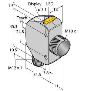 Turck - Optischer Abstandssensor Opto-Sensor Q4XTILAF100-Q8 Laserdistanzsensor