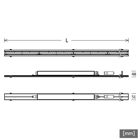 LTS Licht&Leuchten - Lichtleiste LED-Lichteinsatz IP54 LKIPL0701084016881D. 840, DALI