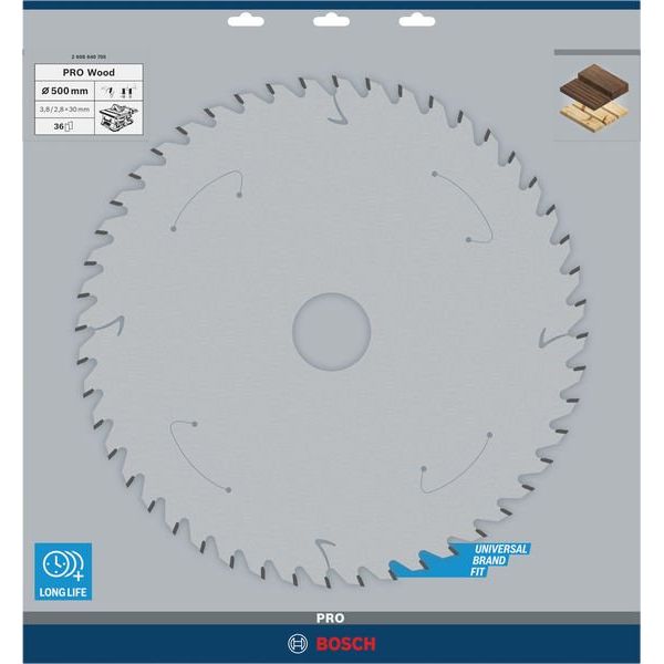 Bosch - Kreissägeblatt PRO Wood Kreissägeblatt, 2608640705 500 x 3.8 x 30 mm