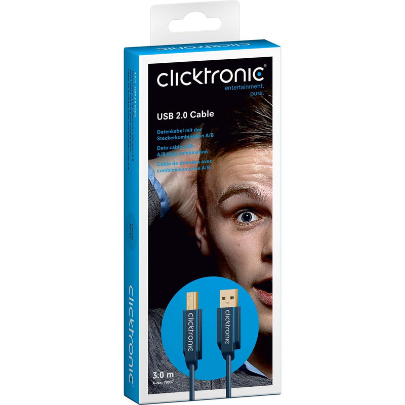 Clicktronic - PC-Kabel USB-2.0-Kabel 70097 3m,A/B