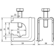 DEHN - Verbinder für Blitzschutz Verbindungsklemme VK6.20610FL30BSBSTBL St/blank f. D6-20mm
