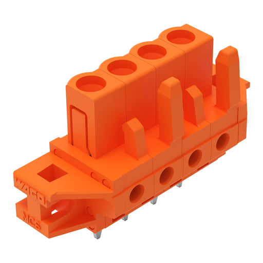 WAGO - Leiterplattensteckverbinder THT-Federleiste gerade 232-164/031-000 Maß 5,08mm,orange − 50 Stück