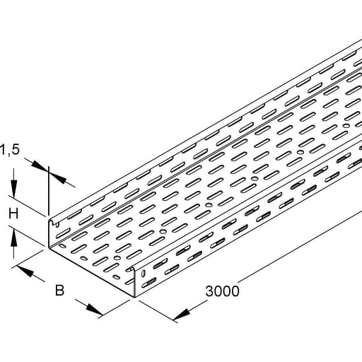 Niedax - Kabelrinne RS 60.200 F feuerverz. inkl.Zub. − 3 Meter