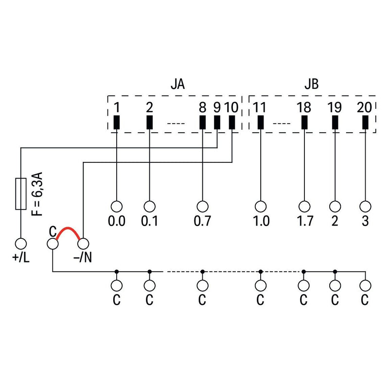 WAGO - Übergabemodul 704-3004 SteckSerie232,2x10p