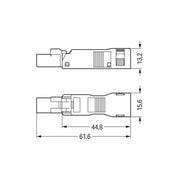 WAGO - Steckverbinder für steckbare Gebäudeinstallation Steck. m. Zugentlastungsg. 890-132 2-polig,weiß − 50 Stück