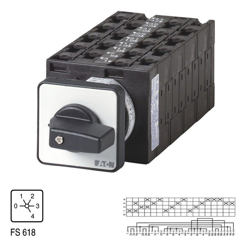 Eaton - Lastschalter Polumschalter T3 32A T3-9-15238/E Aufbau rastend