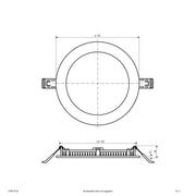 EVN Lichttechnik - Decken-/Wandleuchte LED-Einbaupanel LTWR170125