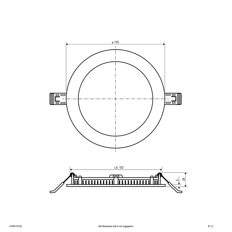 EVN Lichttechnik - Decken-/Wandleuchte LED-Einbaupanel LTWR170125