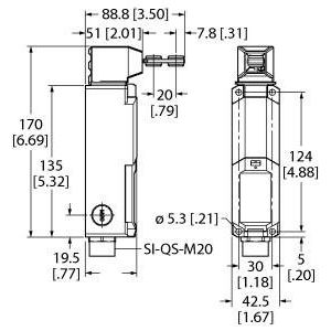Turck - Einzelpositionsschalter Sicherheitsschalter SI-LS42DSH Schnappschloss − 1 Stück
