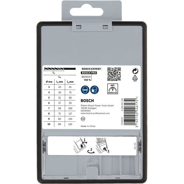 Bosch - Bohrer-Set PRO Wood Holzspiralbohrer 2607010533 Set. 8-tlg
