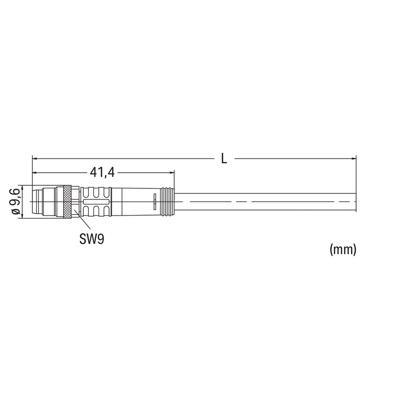 WAGO - Konfektioniertes Sensor-Aktor-Kabel Sensor-/Aktorleitung M8St. 756-5111/030-015 axial,3-polig − 1 Stück