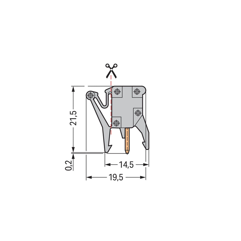 WAGO - Prüfstecker Prüfadapter 249-112 1-polig,grau − 25 Stück