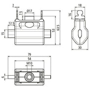 DEHN - Anschlusselement für EuK-Vorrichtung Erdungspatrone NH Gr. 00 EP NH00 TI SN7379 teilisoliert m. Ansc