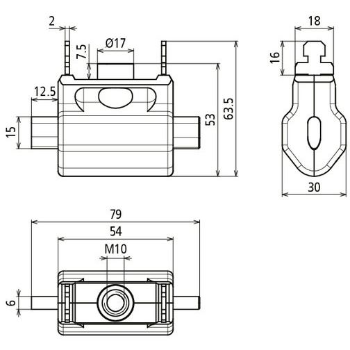 DEHN - Anschlusselement für EuK-Vorrichtung Erdungspatrone NH Gr. 00 EP NH00 TI SN7379 teilisoliert m. Ansc