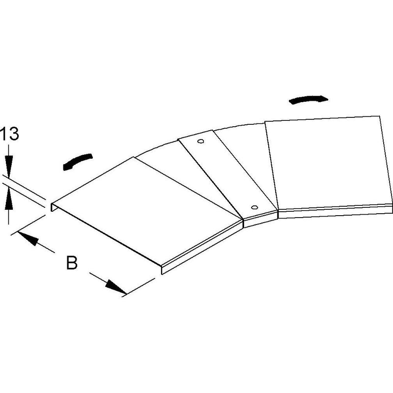 Niedax - Deckel Bogen für Kabeltragsystem Deckel Verstellbar RBAVD 150