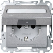 Merten - Steckdose SCHUKO-Steckdose alu MEG2313-0460 Klappd.Li.Schrift