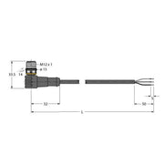 Turck - Konfektioniertes Sensor-Aktor-Kabel Anschlussleitung WSC4T-10/TEG PVC − 1 Stück