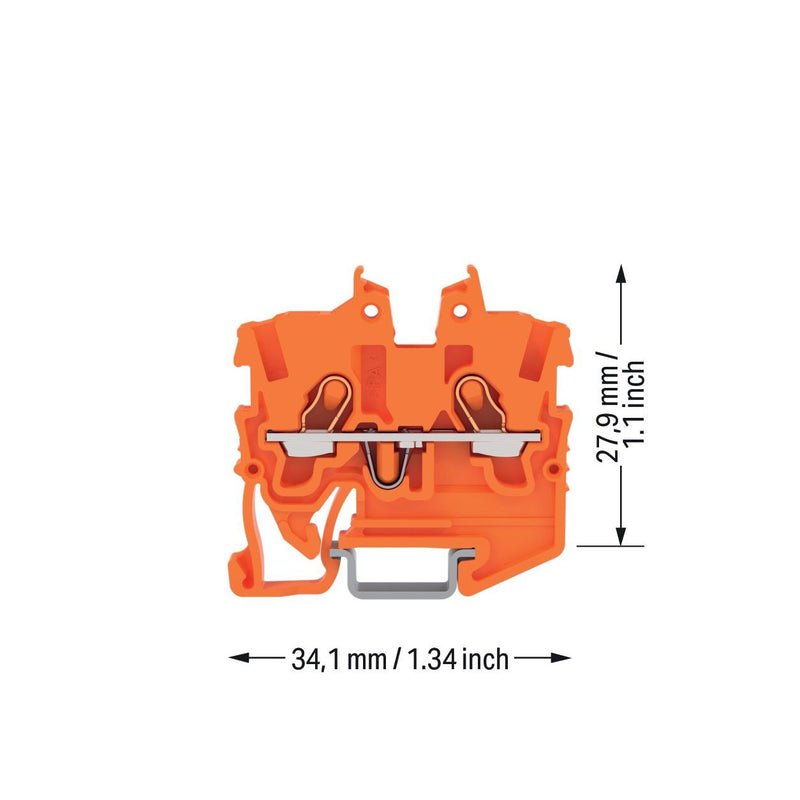 WAGO - Durchgangs-Reihenklemme 2-LeiterMini-Durchgangskl. 2050-1202 1 mm²,orange − 100 Stück