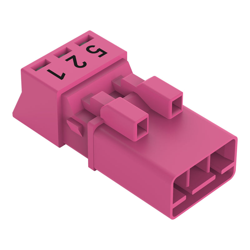 WAGO - Steckverbinder für steckbare Gebäudeinstallation Stecker 3-polig 890-293/081-000 pink − 50 Stück