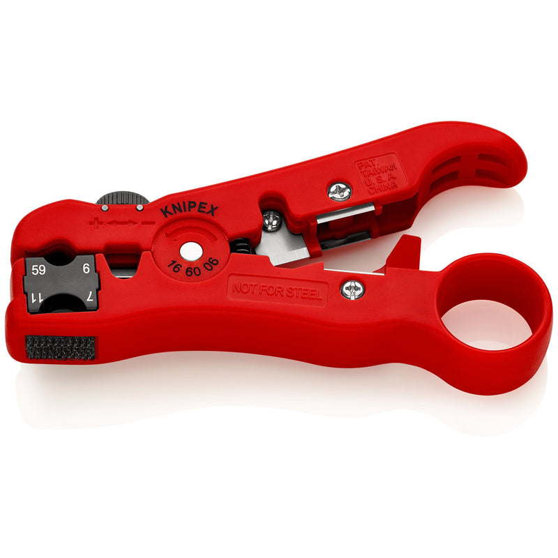 Knipex - Abisolier-/Abmantelwerkzeug Abisolierwerkzeug 16 60 06 SB für Koax 125mm