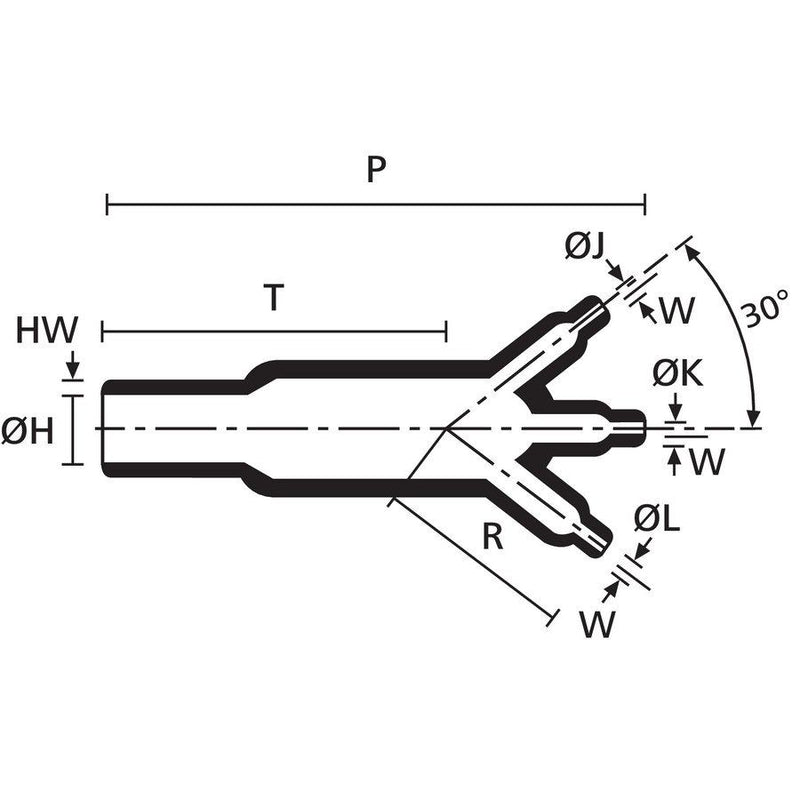 HellermannTyton - Aufteilkappe Warmschrumpfteil 306-1-G PO-X BK 3- Fingerstück sw