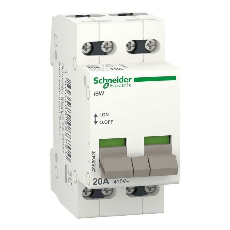 Schneider Electric - Schalter für Reiheneinbau Lasttrennschalter A9S60420 4P 20A