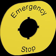 ABB Stotz S&J - Tastenplatte für Befehls- und Meldegeräte Textschild MA6-1026 Emergency Stop oval