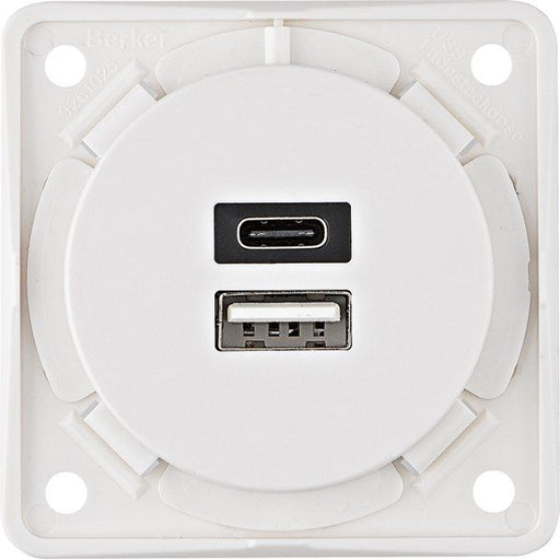Berker - USB-Spannungsversorgung USB Ladesteckdose 926202509 230V,2fach,3A,A+C