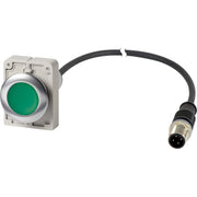 Eaton - Drucktaster, Komplettgerät Drucktaste flach rastend C30C-FDR-G-K10-P5 1S 4polig 1m grün