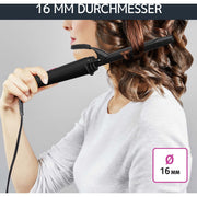 Rowenta - Haartrockner/Haarstyler Frisierstab CF2119 sw Curling Tong Basi