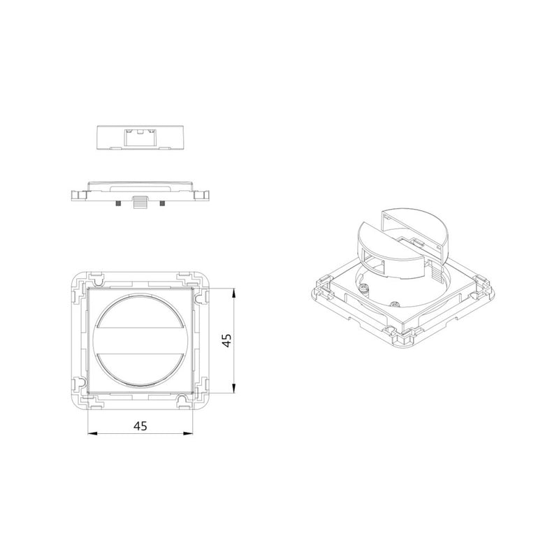 BEG Brück Electronic - Zubehör/Ersatzteile für Bewegungsmelder Zentralplatte 45x45 39075 perlweiß