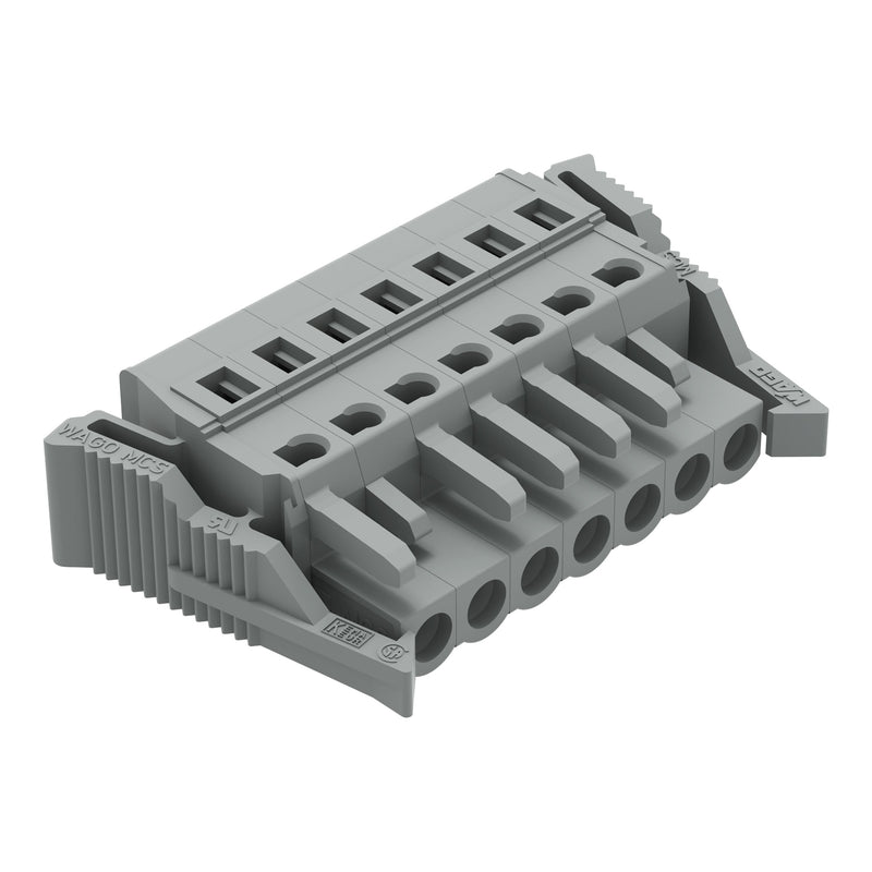 WAGO - Kabelsteckverbinder für Leiterplattensteckverbinder 1-Leiter-Federleiste 231-107/037-000 CAGECLAMP,2,5 mm²,gr − 50 Stück