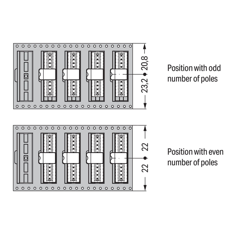 WAGO - Leiterplattensteckverbinder THR-Stiftleiste Lötstift 733-334/105-604/997- 0,8x0,8,gerade,sw − 290 Stück