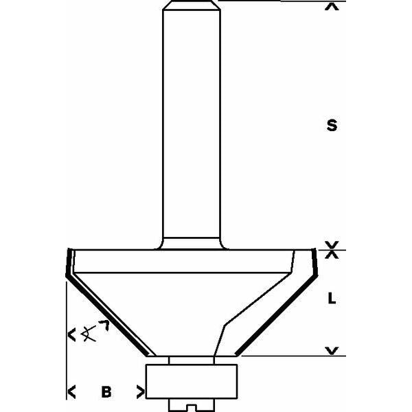 Bosch - Fräser Fasefräser Expert for 2608629379 Wood 8 mm D 44 mm L