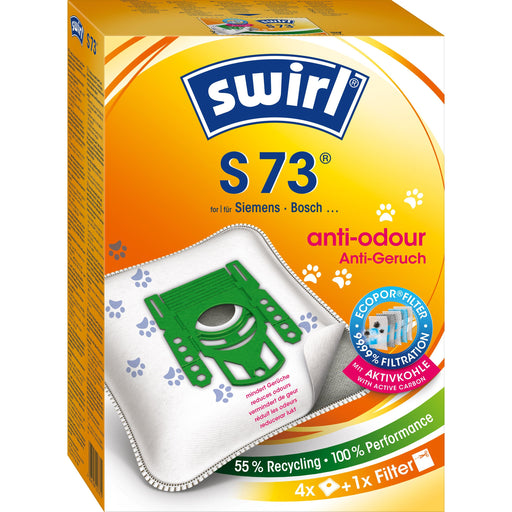 Swirl - Zubehör/Ersatzteile für Bodenpflege Staubbeutel S 73 Anti-Odour VE4 für Siemens/Bosch