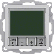 Berker - Raumthermostat/Uhrenthermostat Temperaturregler alu matt 20441404 mit Schließer