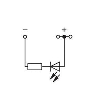 WAGO - Bauelement-Reihenklemme 3-Leiter-LED-Klemme 2001-1321/1000-413 mit roter LED 24 VDC − 100 Stück