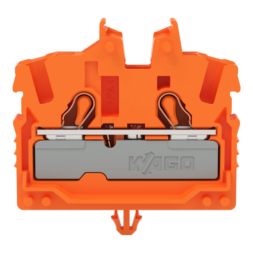 WAGO - Ein- und mehrpolige Klemmenleiste 2-LeiterMini-Durchgangskl. 2052-312 2,5 mm²,orange − 100 Stück