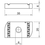 OBO Bettermann Vertr - Gleitmutter Gleitmutter MS41SN M6 ZL M6, für Profilsch. − 50 Stück