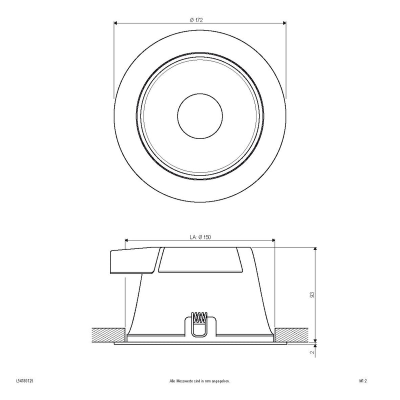 EVN Lichttechnik - Decken-/Wandleuchte LED-Einbauleuchte IP54 L54180125 3000K, 4000K, 5700K