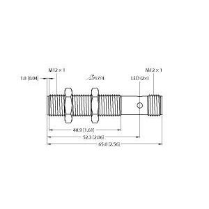 Turck - Induktiver Näherungsschalter Sensor BI4M122APS8X2H1141 induktiv