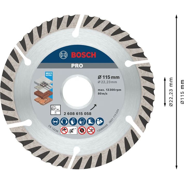 Bosch - Trenn-/Schleifscheibe PRO Multi Material 2608615058 Diamanttrennscheibe