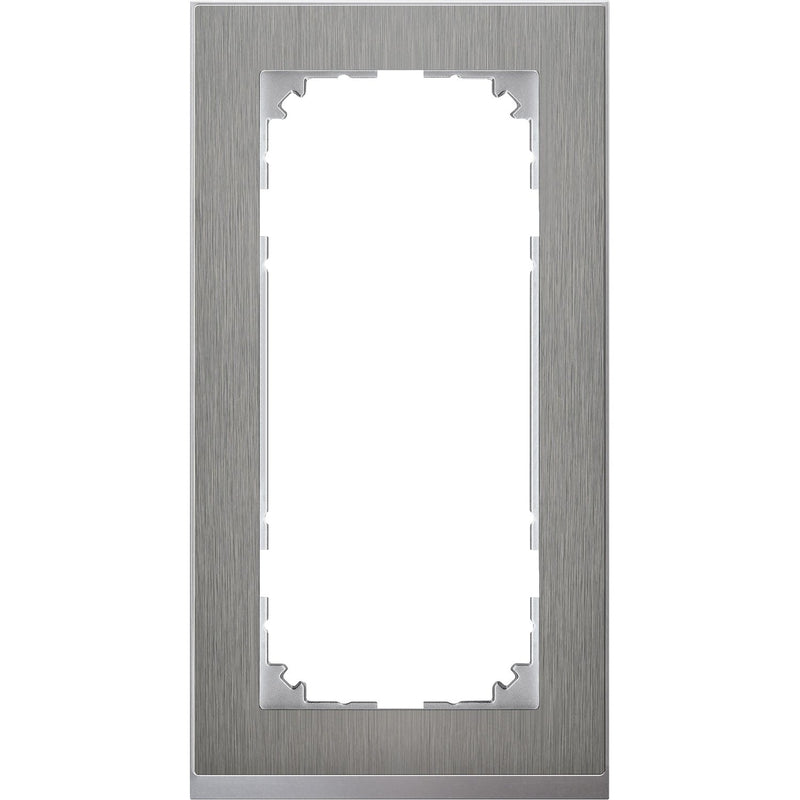 Merten - Abdeckrahmen Decor-Rahmen 2-fach MEG4025-3646 Edelstahl/aluminium