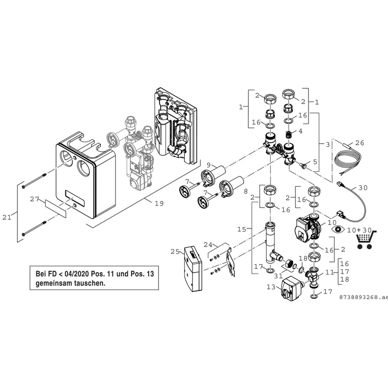 Bosch Thermotechnik - Hydraulische Regelstation Heizkreisset m. Mischer HSM 20/6 MM 100 mit MM 100