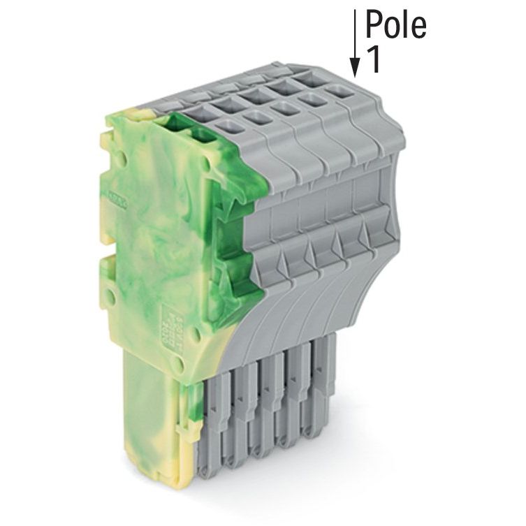 WAGO - Ein- und mehrpolige Klemmenleiste 1-Leiter-Federleiste 2020-106/000-037 1,5 mm²,gn-ge/gr − 25 Stück