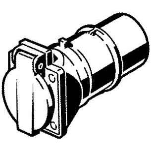 Stahl - CEE-Steckdosen-Kombination (IEC 60309) Adapter-Stecker 3pol. 6h 105542 200-250V,16A