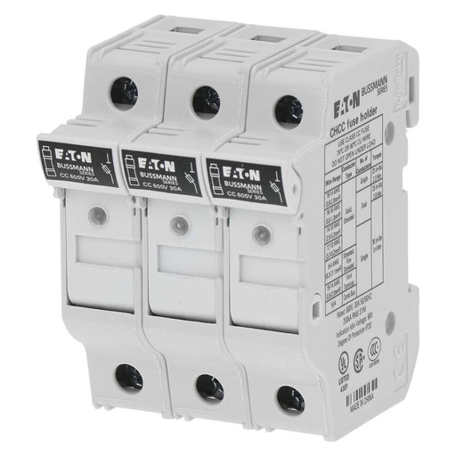 Eaton - Halter für zylindrische Sicherung Sicherungshalter Niedersp. 3P 10X38 M#CHCC3DIU 30A AC 600V 3polig − 4 Stück