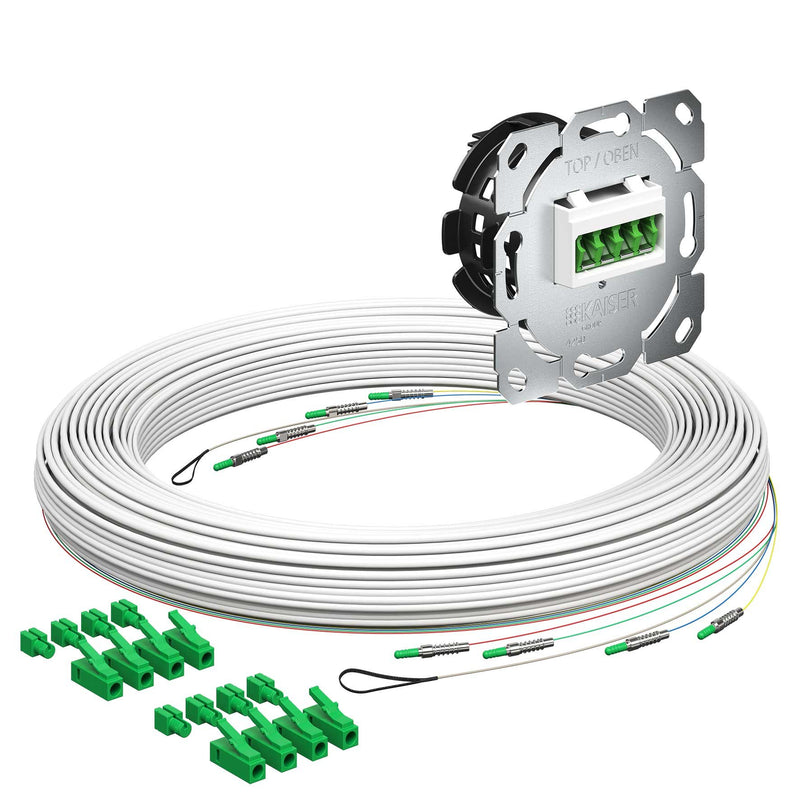 Kaiser - Kommunikationsanschlussdose LWL Teilnehmeranschluss Gf-TA 4250094 4xF LC/APC QD L=100m
