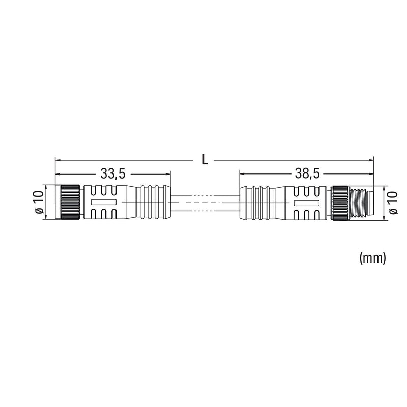 WAGO - Konfektioniertes Sensor-Aktor-Kabel Sensor-Aktorleitung axial 756-6201/030-010 M8-Buchse/Stecker
