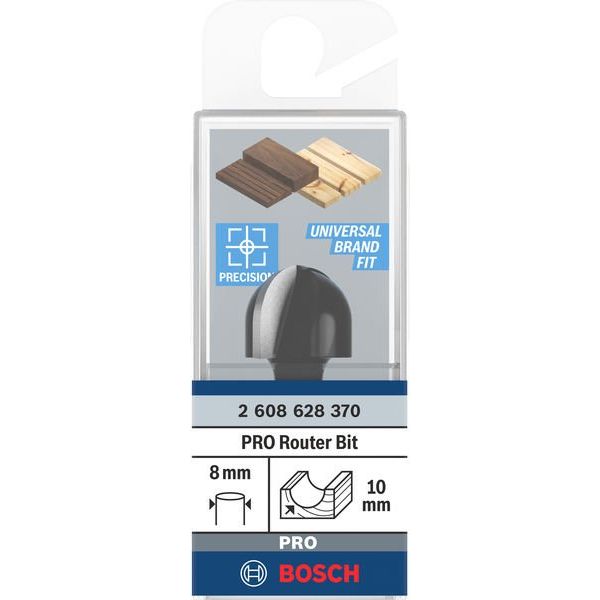 Bosch - Fräser PRO Hohlkehlfräser, 2608628370 R 10, Schaft 8 mm